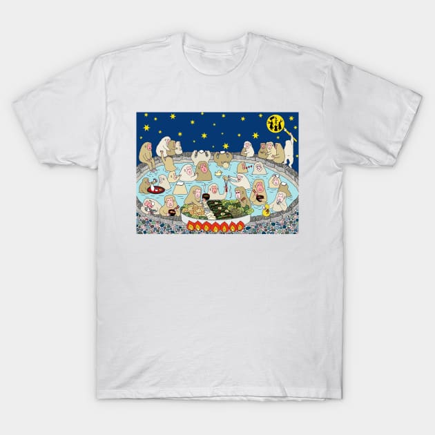 Onsen Snow Monkeys T-Shirt by lamaisondulapino